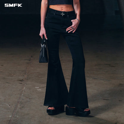 SMFK Wild Mirage Fishtail Denim Pants Cotton Wild Black