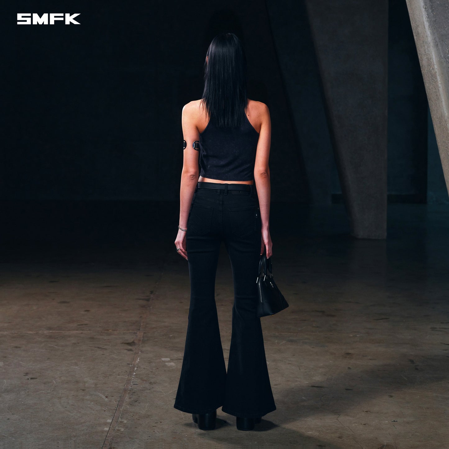 SMFK Wild Mirage Fishtail Denim Pants Cotton Wild Black