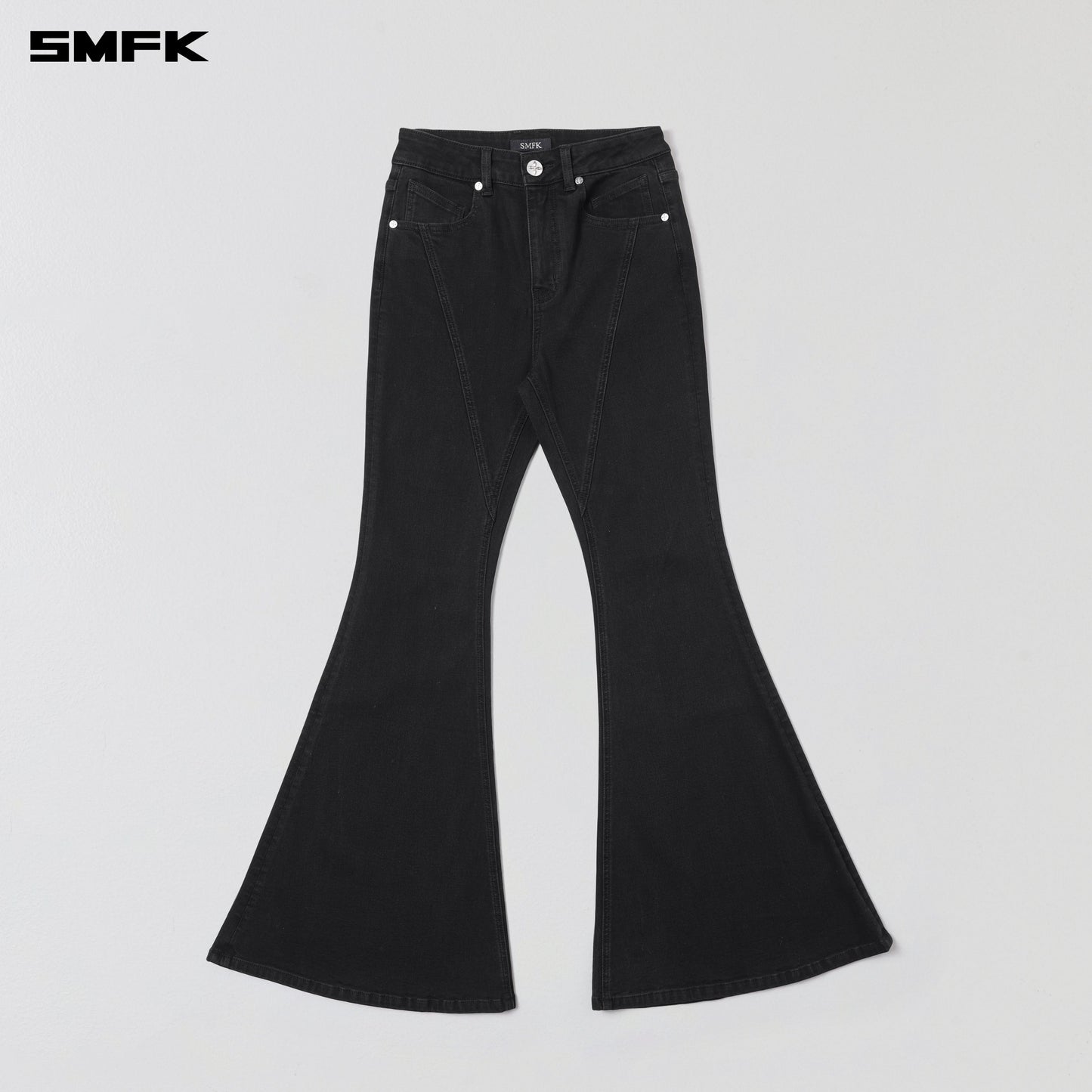 SMFK Wild Mirage Fishtail Denim Pants Cotton Wild Black