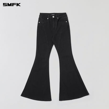 SMFK Wild Mirage Fishtail Denim Pants Cotton Wild Black