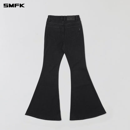 SMFK Wild Mirage Fishtail Denim Pants Cotton Wild Black