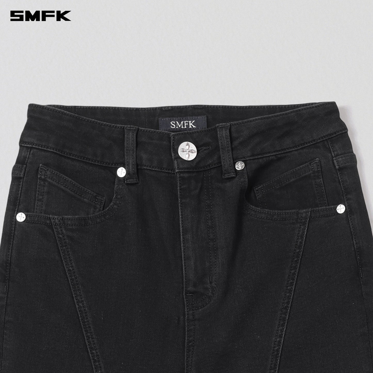 SMFK Wild Mirage Fishtail Denim Pants Cotton Wild Black