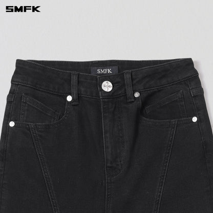 SMFK Wild Mirage Fishtail Denim Pants Cotton Wild Black