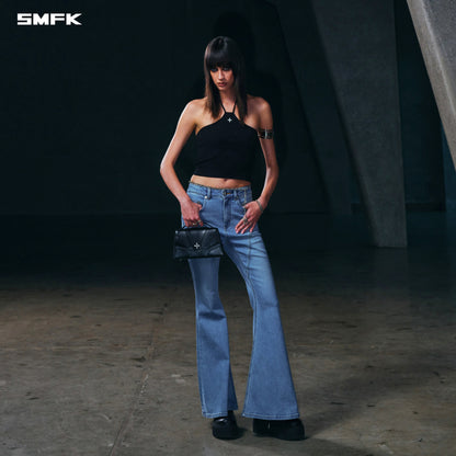 SMFK Wild Mirage Fishtail Denim Pants Cotton Wild Blue
