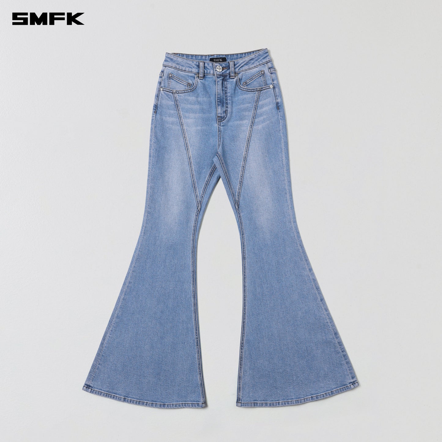 SMFK Wild Mirage Fishtail Denim Pants Cotton Wild Blue
