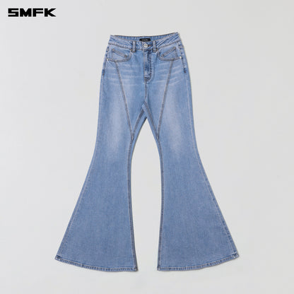 SMFK Wild Mirage Fishtail Denim Pants Cotton Wild Blue