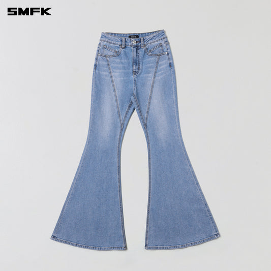 SMFK Wild Mirage Fishtail Denim Pants Cotton Wild Blue