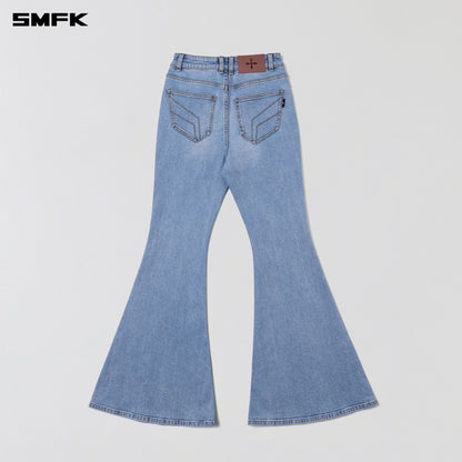 SMFK Wild Mirage Fishtail Denim Pants Cotton Wild Blue