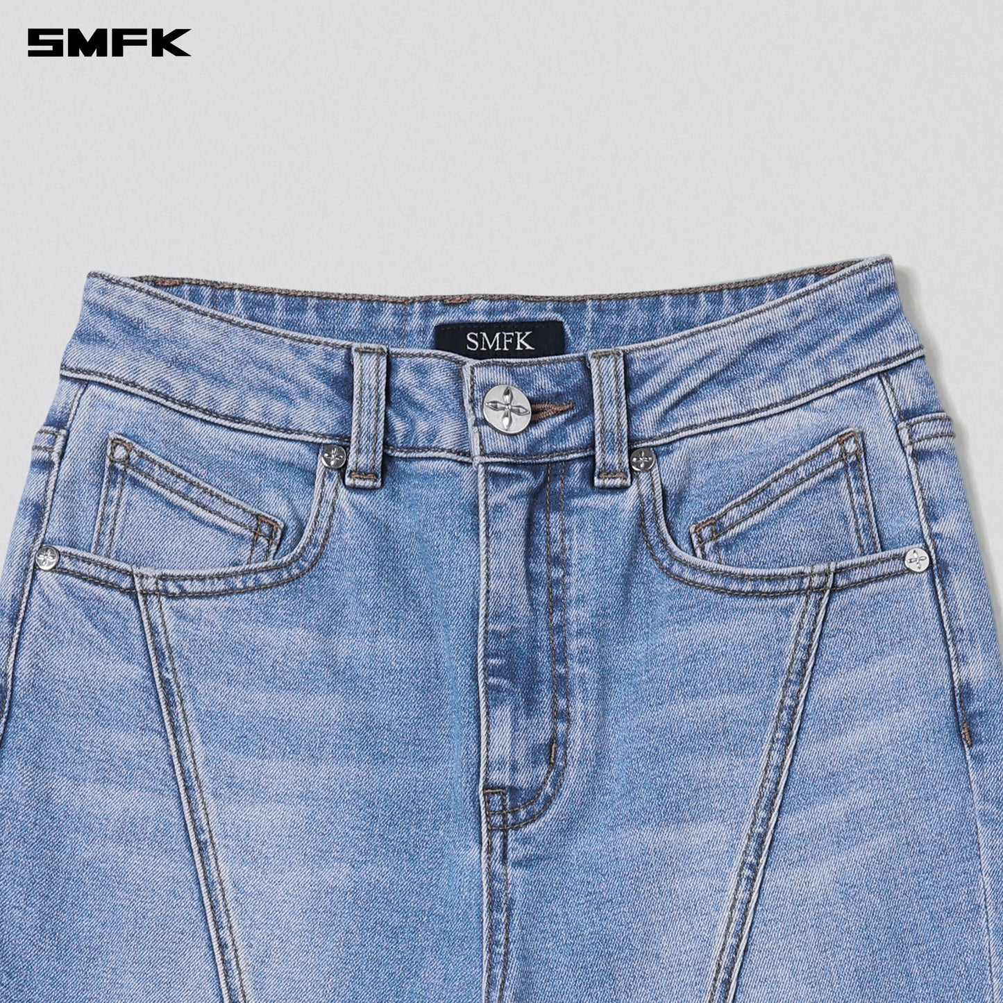 SMFK Wild Mirage Fishtail Denim Pants Cotton Wild Blue