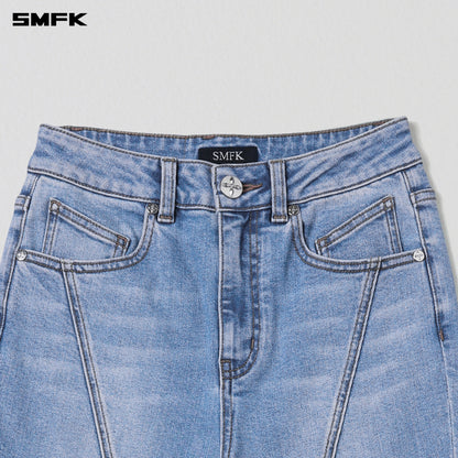 SMFK Wild Mirage Fishtail Denim Pants Cotton Wild Blue