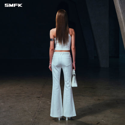 SMFK Wild Mirage Fishtail Denim Pants Cotton Cloud White