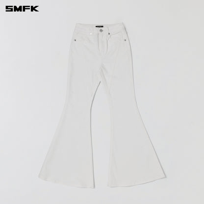 SMFK Wild Mirage Fishtail Denim Pants Cotton Cloud White