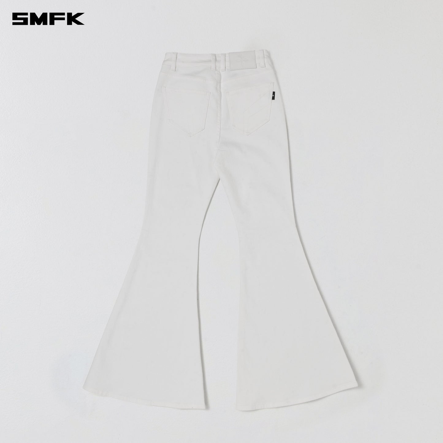 SMFK Wild Mirage Fishtail Denim Pants Cotton Cloud White