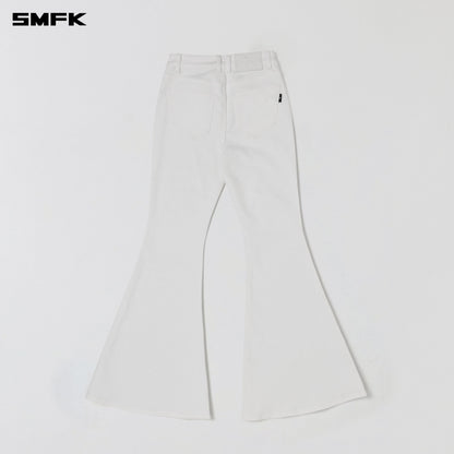 SMFK Wild Mirage Fishtail Denim Pants Cotton Cloud White