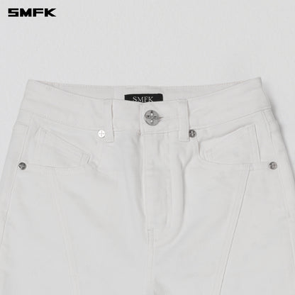 SMFK Wild Mirage Fishtail Denim Pants Cotton Cloud White