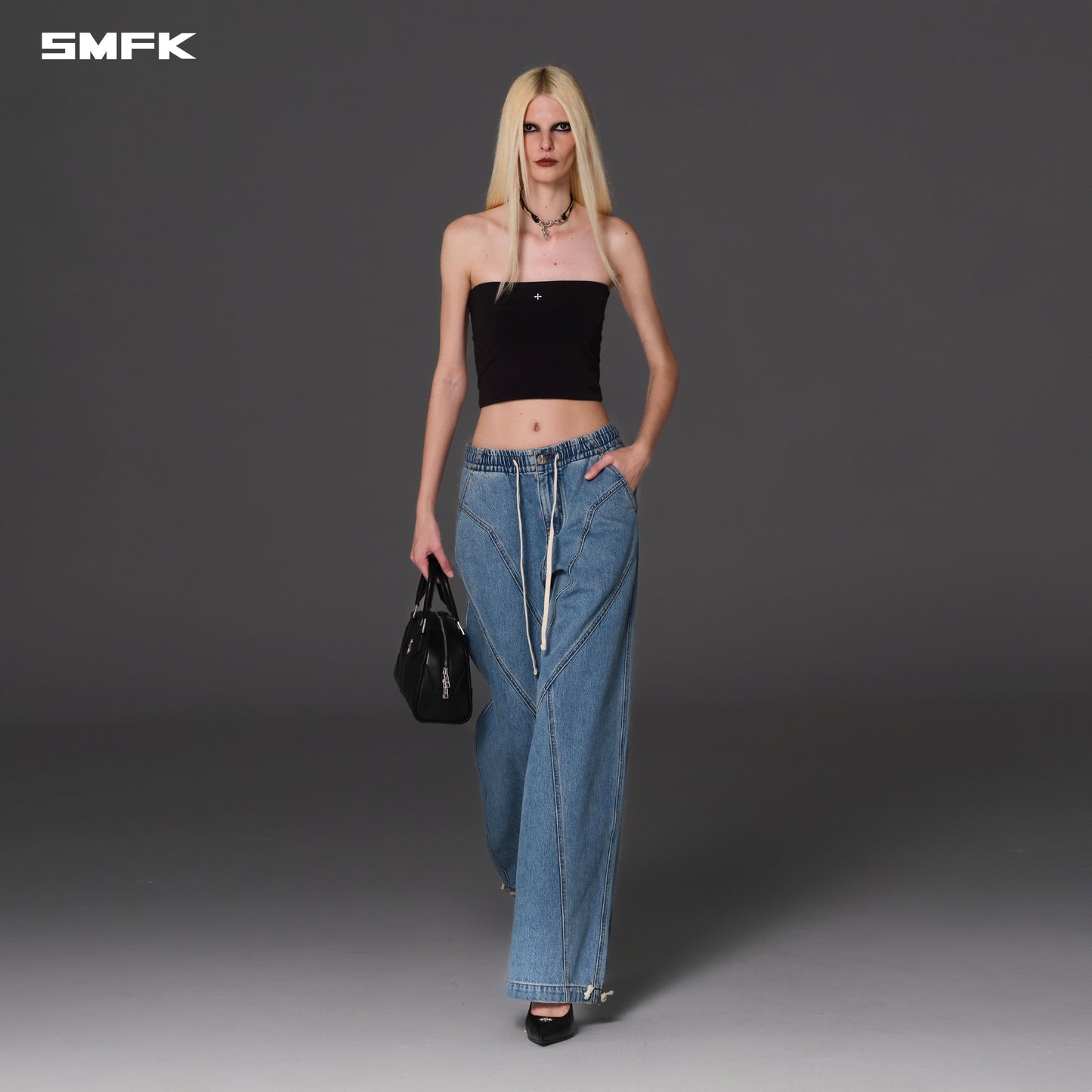 SMFK Wild Diamond Denim Sports Pants Cotton Wild Blue