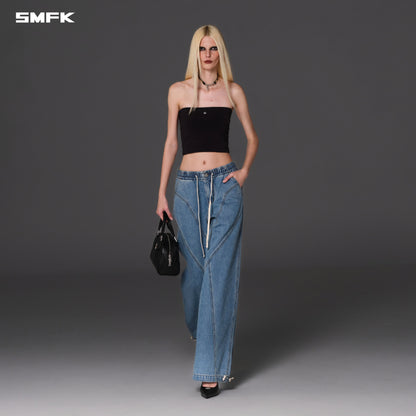 SMFK Wild Diamond Denim Sports Pants Cotton Wild Blue