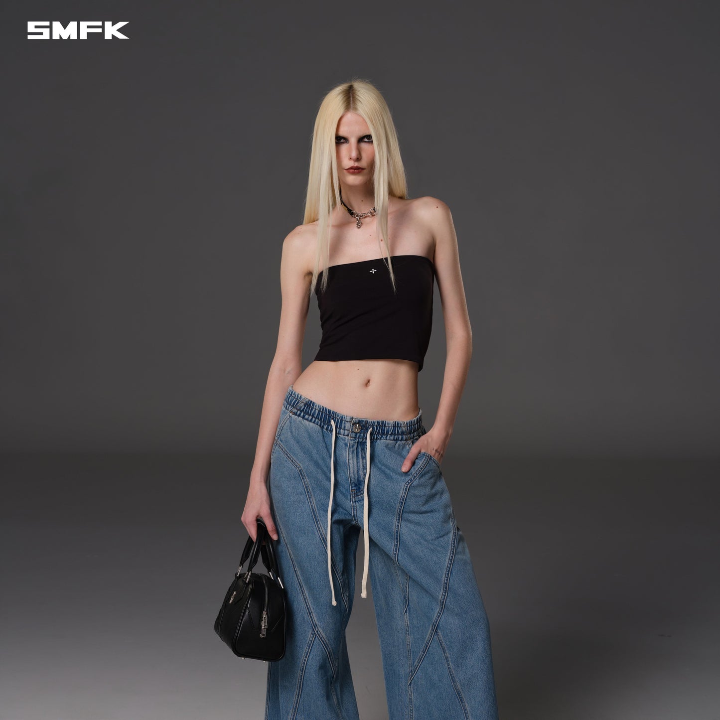 SMFK Wild Diamond Denim Sports Pants Cotton Wild Blue