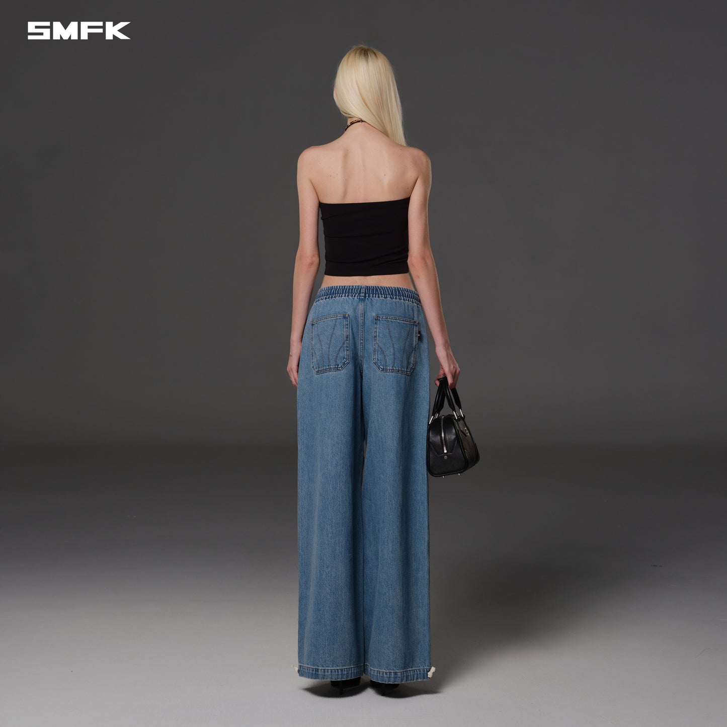 SMFK Wild Diamond Denim Sports Pants Cotton Wild Blue