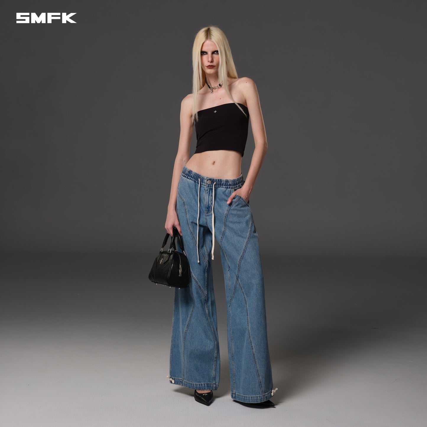 SMFK Wild Diamond Denim Sports Pants Cotton Wild Blue
