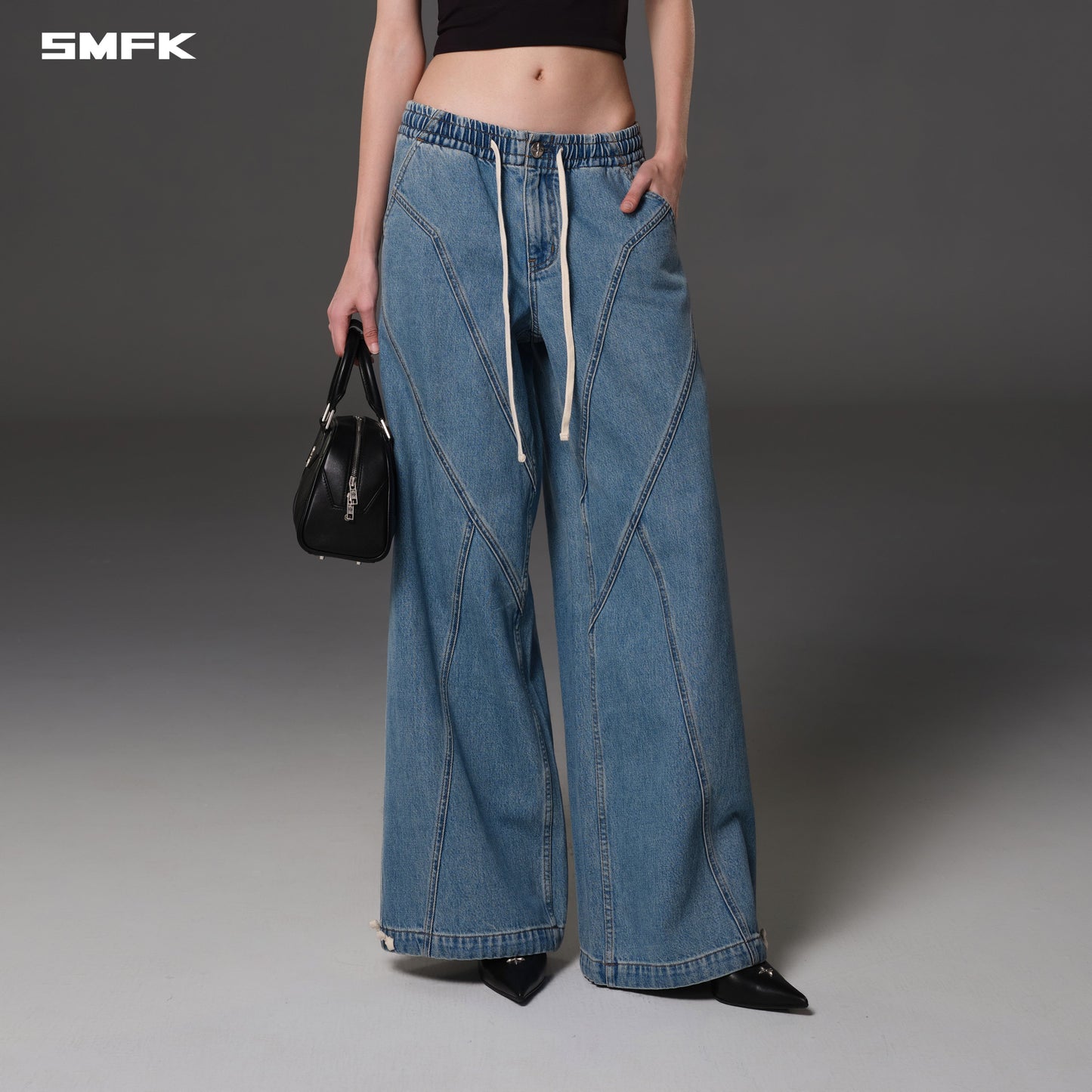 SMFK Wild Diamond Denim Sports Pants Cotton Wild Blue