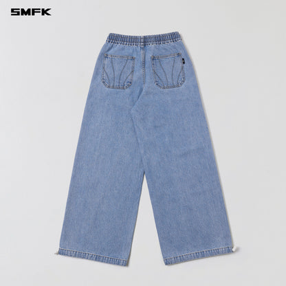 SMFK Wild Diamond Denim Sports Pants Cotton Wild Blue