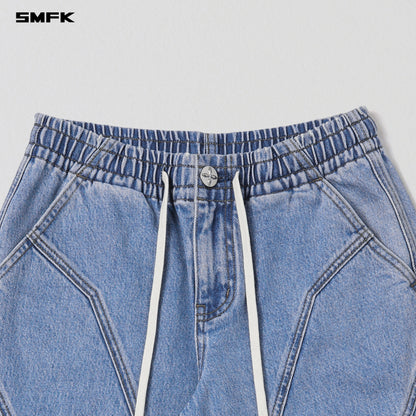 SMFK Wild Diamond Denim Sports Pants Cotton Wild Blue
