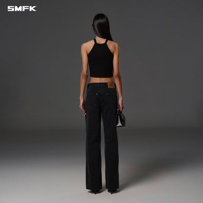 SMFK Vintage Vanish Straight Denim Pants Garment Dye Vanish Black