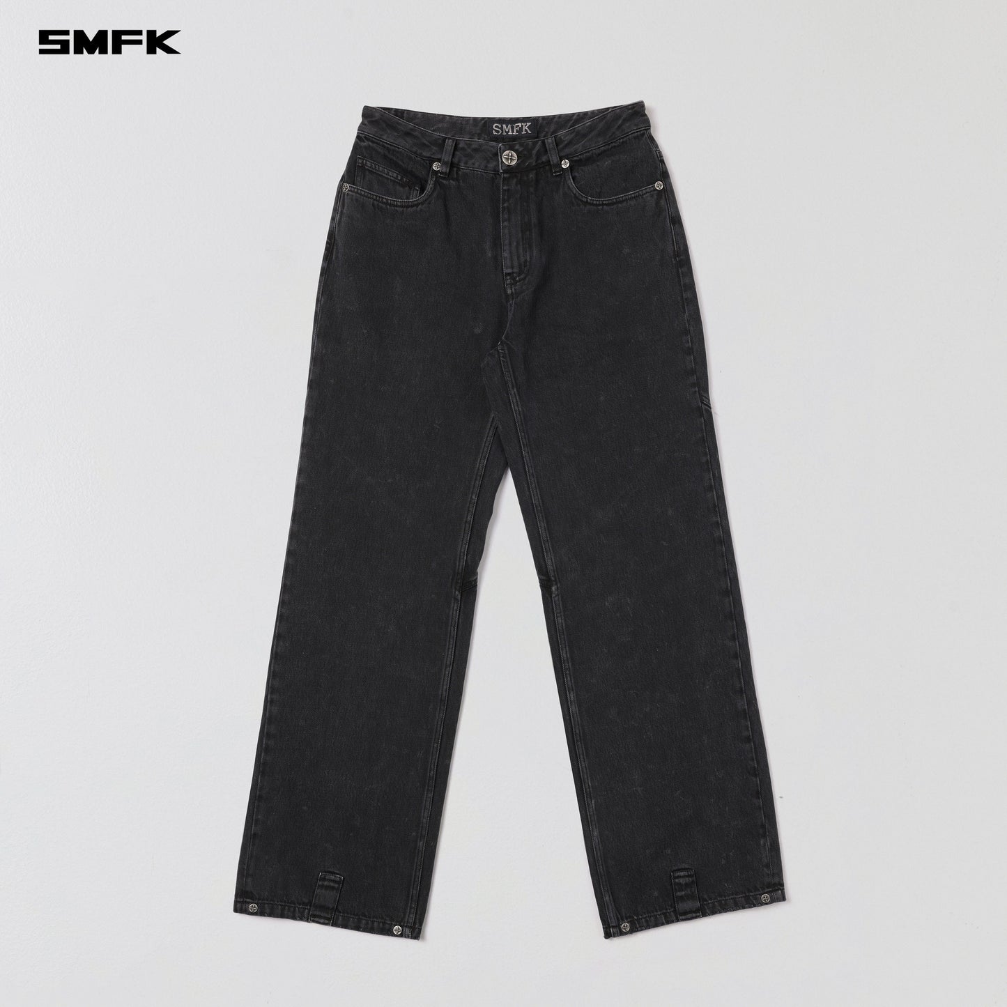 SMFK Vintage Vanish Straight Denim Pants Garment Dye Vanish Black