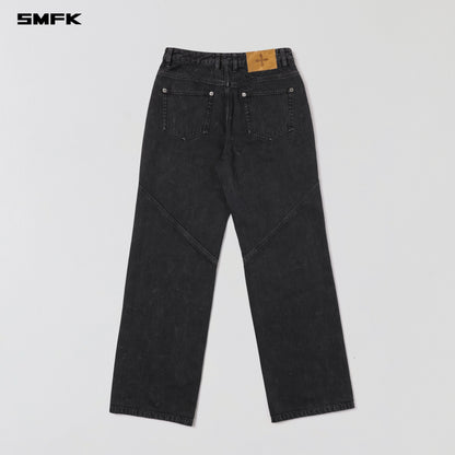 SMFK Vintage Vanish Straight Denim Pants Garment Dye Vanish Black