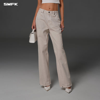SMFK Vintage Vanish Straight Denim Pants Garment Dye Vanish White