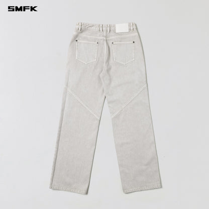 SMFK Vintage Vanish Straight Denim Pants Garment Dye Vanish White