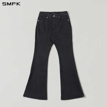 SMFK Mirage Siren Flared Denim Pants Garment Dye Vanish Black