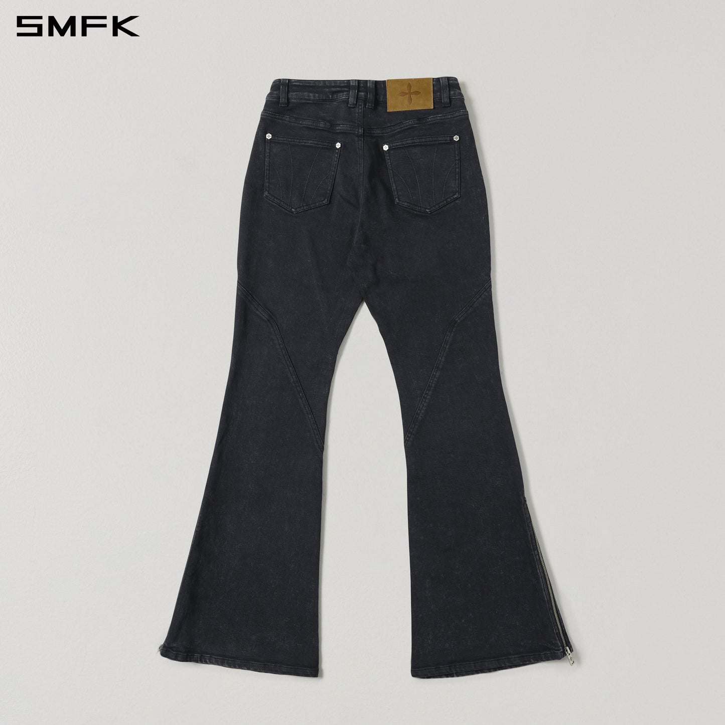 SMFK Mirage Siren Flared Denim Pants Garment Dye Vanish Black