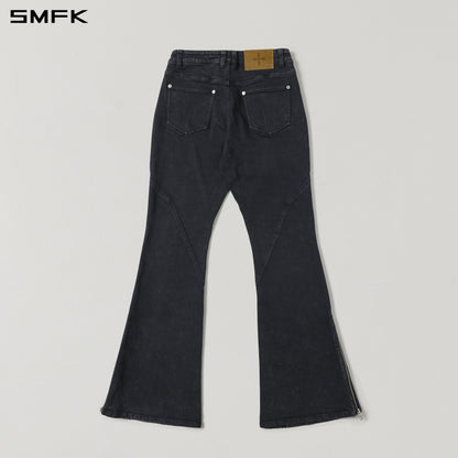 SMFK Mirage Siren Flared Denim Pants Garment Dye Vanish Black