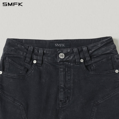 SMFK Mirage Siren Flared Denim Pants Garment Dye Vanish Black
