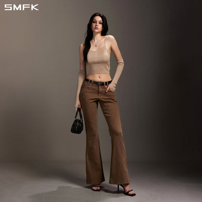 SMFK Mirage Siren Flared Denim Pants Garment Dye Vanish Brown