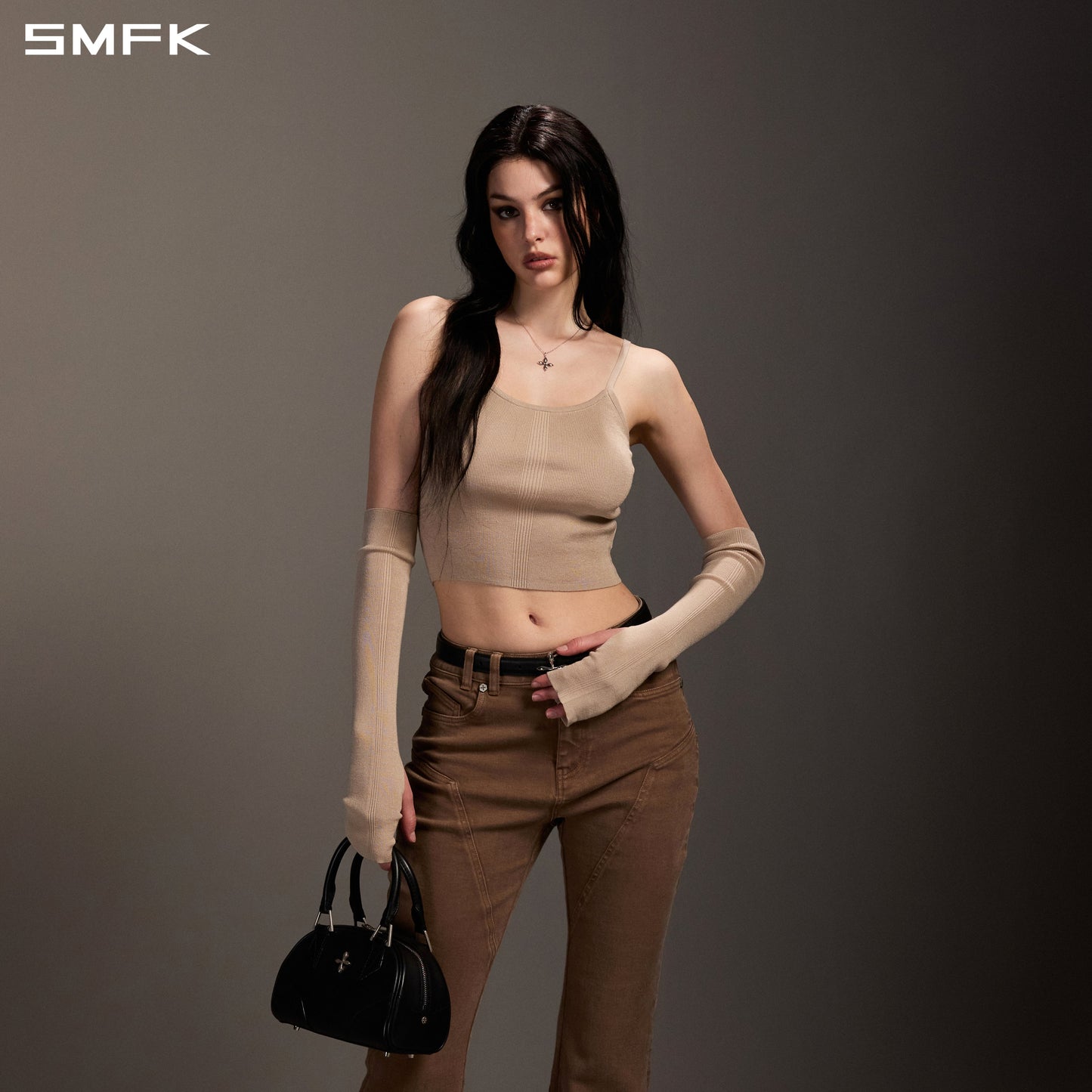 SMFK Mirage Siren Flared Denim Pants Garment Dye Vanish Brown