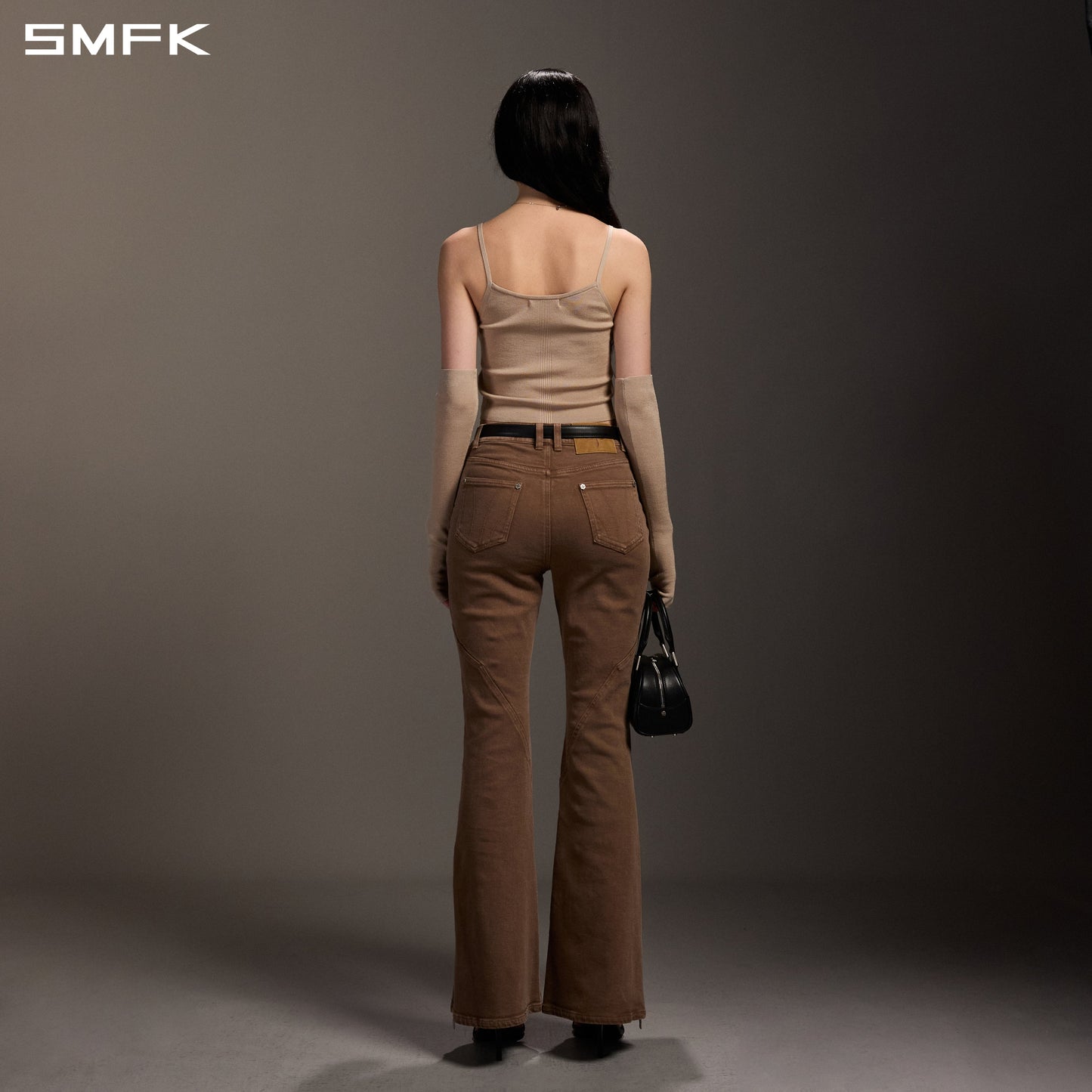 SMFK Mirage Siren Flared Denim Pants Garment Dye Vanish Brown