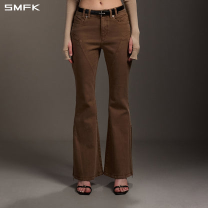 SMFK Mirage Siren Flared Denim Pants Garment Dye Vanish Brown