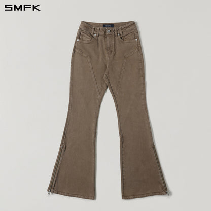 SMFK Mirage Siren Flared Denim Pants Garment Dye Vanish Brown