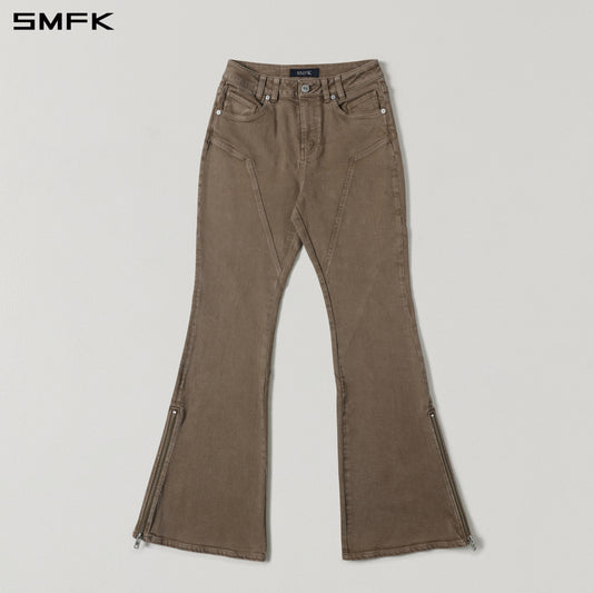 SMFK Mirage Siren Flared Denim Pants Garment Dye Vanish Brown