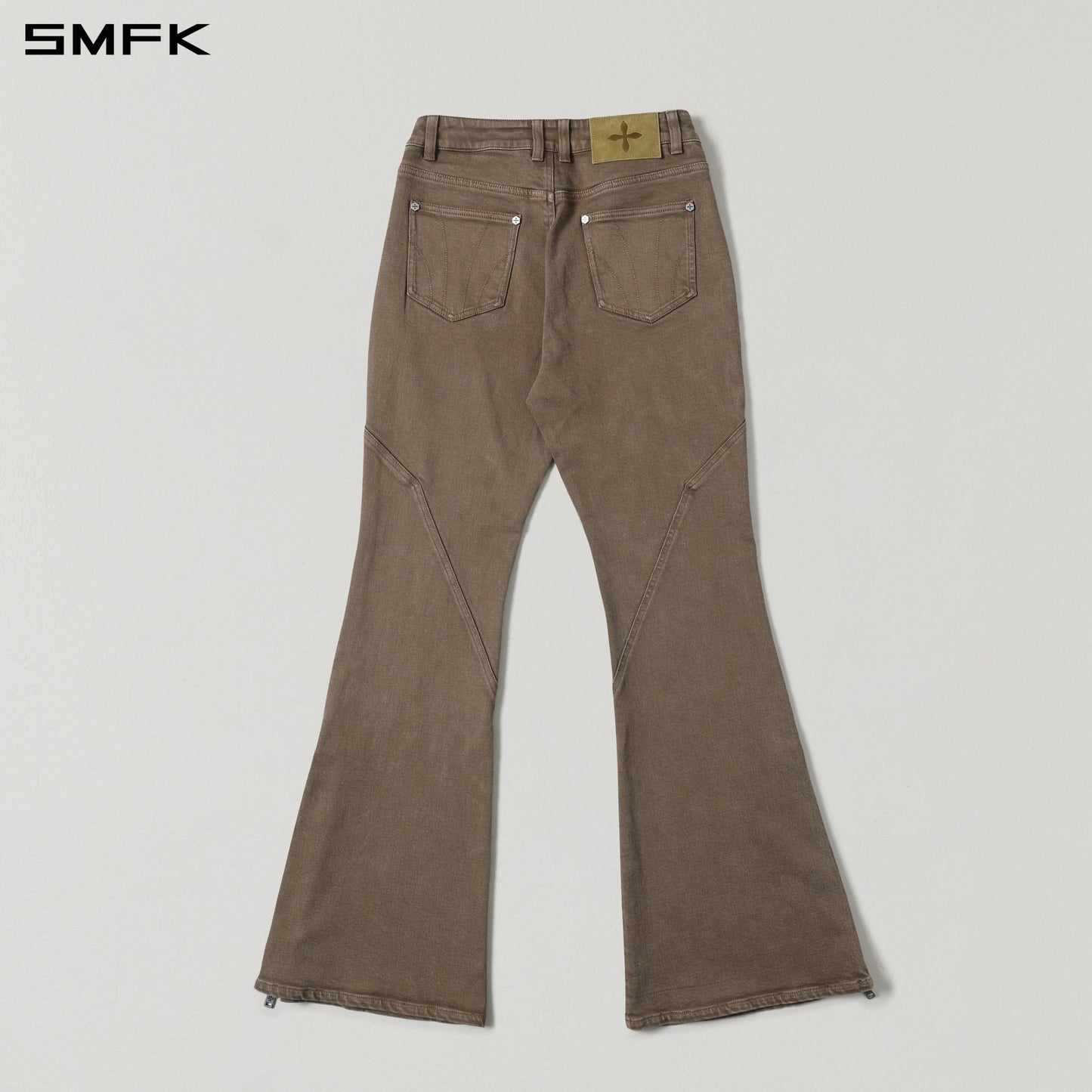 SMFK Mirage Siren Flared Denim Pants Garment Dye Vanish Brown