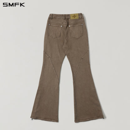 SMFK Mirage Siren Flared Denim Pants Garment Dye Vanish Brown