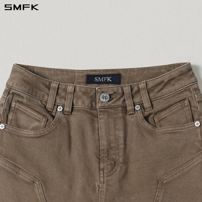 SMFK Mirage Siren Flared Denim Pants Garment Dye Vanish Brown