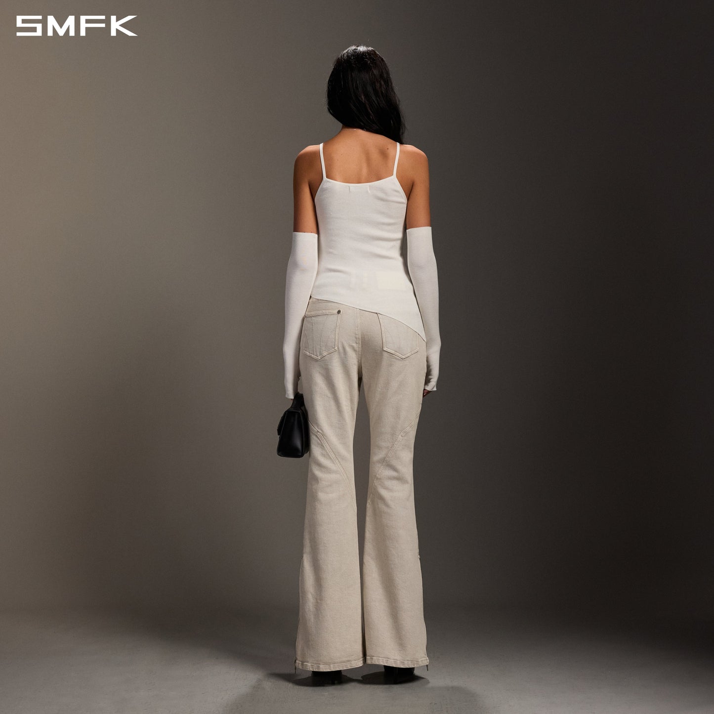 SMFK Mirage Siren Flared Denim Pants Garment Dye Vanish White