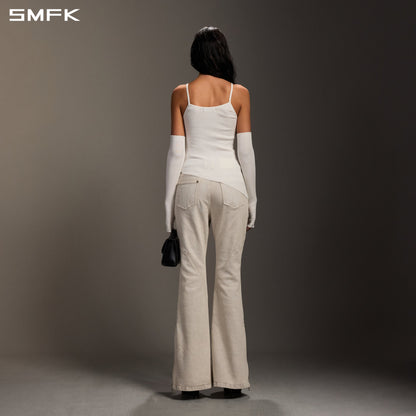 SMFK Mirage Siren Flared Denim Pants Garment Dye Vanish White