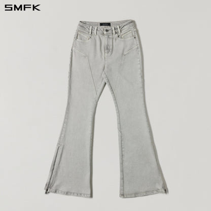 SMFK Mirage Siren Flared Denim Pants Garment Dye Vanish White