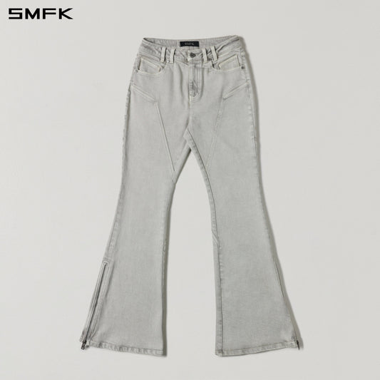 SMFK Mirage Siren Flared Denim Pants Garment Dye Vanish White