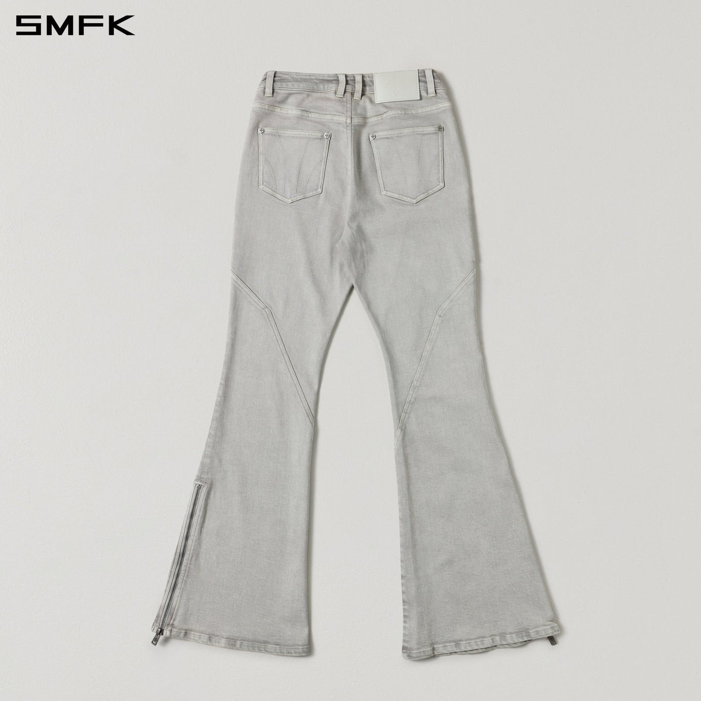 SMFK Mirage Siren Flared Denim Pants Garment Dye Vanish White